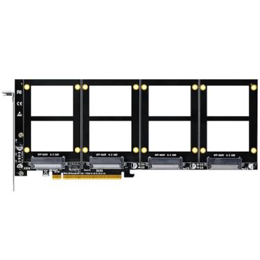 Imagem de GLOTRENDS Adaptador PU41 Quad U.2 SSD para PCIe 4.0 X16 sem função de bifurcação PCIe (PCIe placa mãe de bifurcação é necessária)
