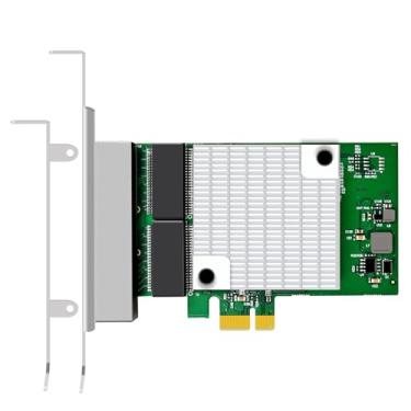 Imagem de GLOTRENDS ST7387 Placa de rede Gigabit PCIe Ethernet de 4 portas, 4 chips RTL8111H, 4 portas LAN RJ45, instalação PCIe X1