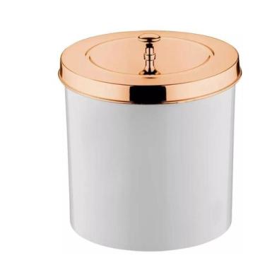 Imagem de Lixeira Com Tampa 5 Litros Branco/rose Gold Future