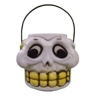 Imagem de Balde Halloween Caveira Mexicana Florida com Alça - Extra Festas