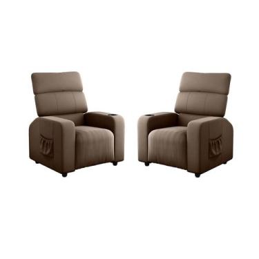 Imagem de Kit 2 Poltronas Do Papai Parma Retrátil e Reclinável - RS Decor, Velud