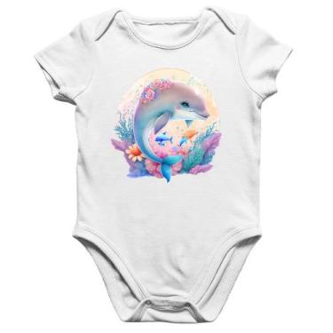 Imagem de Body Bebê Algodão Golfinho Fofo - Foca na Moda, Branco, G