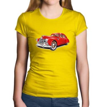 Imagem de Baby Look Algodão Retro Classic Red Car - Foca na Moda, Amarelo, GGG