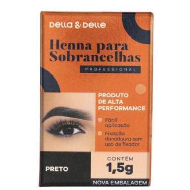 Imagem de  Henna Para Sobrancelha Della E Delle 1,5g Preta - Della & Delle, Henn