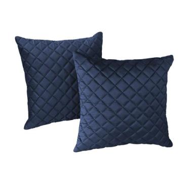 Imagem de Kit 2 Almofadas Tressê 50x50cm Veludo Azul - Nexta Casa
