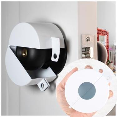 Imagem de Dispositivo de bloqueio de maçaneta de porta, trava de reforço de porta, tampa de fechadura de metal para evitar entrada não autorizada e abertura de chave (sem cadeado)