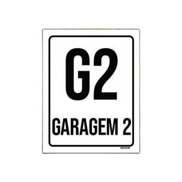 Imagem de Kit 5 Placas Sinalização Ambiente Indicativo G2 Garagem 2