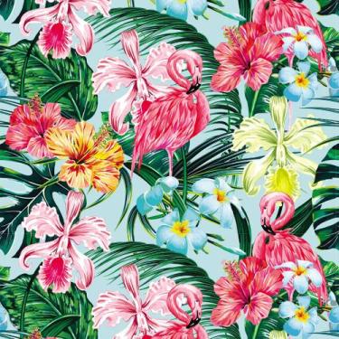 Imagem de Papel De Parede Temático Tropical Flamingo - 2,50x0,50m - DEKAL DECOR