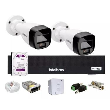 Imagem de Kit Intelbras 2 Vhd 1120b Full Color, Dvr 4 Canais C/hd 1tb