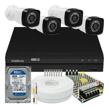 Imagem de Kit Cftv 4 Câmeras Multi Hd 720p 1mp Dvr Intelbras Mhdx Multi Hd