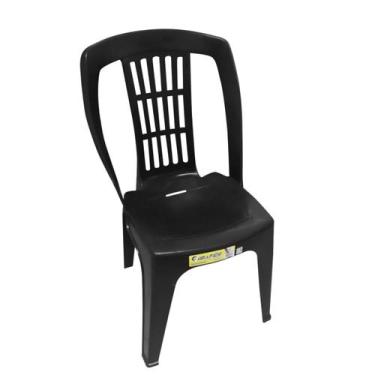 Imagem de Kit 4 Cadeira Bistrô Plástica Preta Reforçada 182kg - ALTOGIRO
