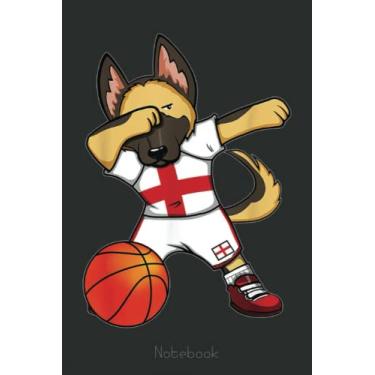 Imagem de Dabbing German Shepherd England Basketball Fans Sport Notebook: A blank lined basketball notebook 6x9 in 110 Pages that makes a fun basketball gift ... women's basketball, team basketball gifts