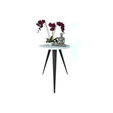 Imagem de Mesinha Lateral Sala Quarto De Canto Redonda P.B - Unidas