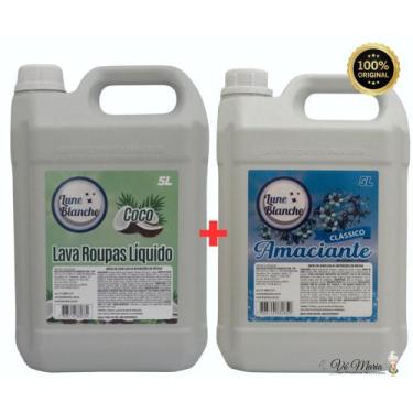 Imagem de Kit Lava Roupas + Amaciante 5L - Lune Blanche - AZUL, COCO ou VERDE + 