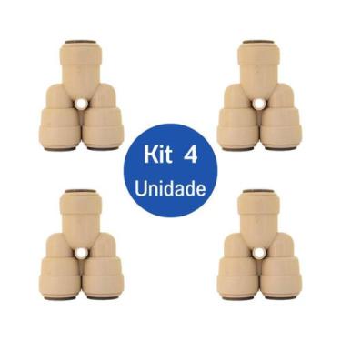 Imagem de Kit 4 Conexão Engate Rápido Padrão Dmfit Y 2 Vias 3/8 X 3/8 - Armazém 