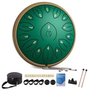 Imagem de Tambor de língua de aço - Tambor de língua de 15 notas de 30 cm - Instrumentos de tambor de aço para adultos - Tambor panorâmico de mão com livro de música, marretas de bateria e bolsa de transporte,