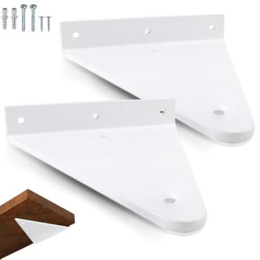 Imagem de rio design99 – 10cm - mão francesa cantoneira triangular – branca – ferro aço suporte para prateleira reforçada resistente industrial madeira bancada estante – 100mm