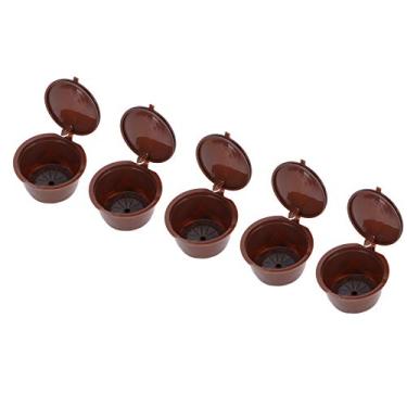 Imagem de Filtro de Cápsula de café Reutilizável Akozon Compatível Com - Cápsulas de café Multiuso para Máquinas (5 xícaras + 1 colher + 1 pincel)