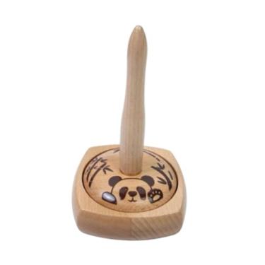 Imagem de shamjina Suporte para bolas de fio Carretel de fio Fita de madeira Armazenamento Suporte leve Rack para Crochê Malha Lã Novelo Cordão Artes Artesanato Costura, Panda