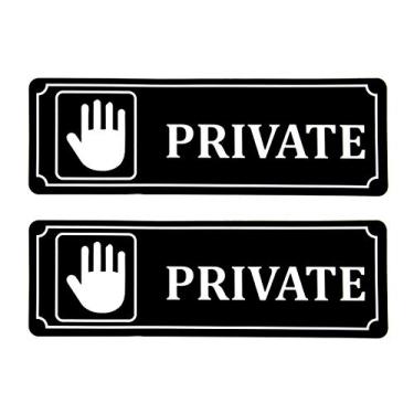 Imagem de eSplanade Decalque adesivo de sinal restrito de entrada privada - Fácil de montar, resistente ao clima, tamanho de tinta de longa duração (23 cm x 7,6 cm)