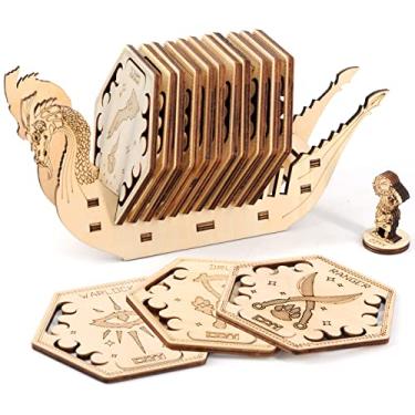 Imagem de Conjunto de 14 porta-copos D&D Class com suporte hexagonal, para jogos, canecas, gravadas a laser, ícones de aulas DND, presente para fãs de Dungeons and Dragons, Game Master