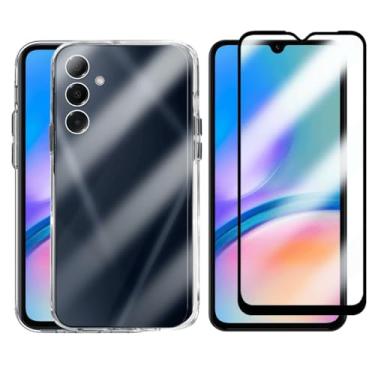 Imagem de Kit Proteção Compatível Samsung Galaxy A05s Capinha Clear Case Space Transparente com Película de Vidro 3D