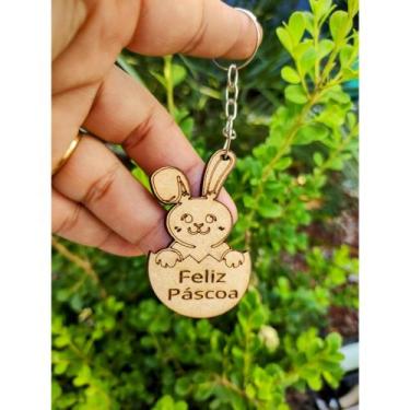 Imagem de Chaveiro Coelho páscoa 43 unidades MDF, decoração, festa, criança - MA