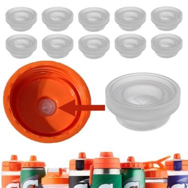 Imagem de Aufuga Pacote com 10 válvulas de substituição e juntas de tampa de válvula de silicone para garrafas de água Gatorade - Compatível com GX 850 g e garrafa de compressão de 940 ml (10, branco)
