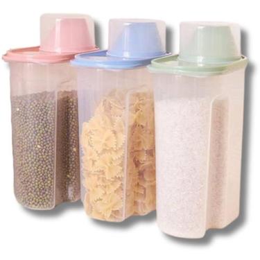 Imagem de Kit 3 Portas Sabao em Pó Dispenser Resistente 1,7 Litros Pratico - PLA
