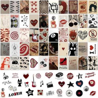 Imagem de Uniro Decoração de quarto de menina Downtown, 50 peças, pôsteres Y2k com adesivos Downtown Girl, pôster vintage Downtown Girl para estética de quarto, 10 x 15 cm, decoração de quarto Y2k, kit de