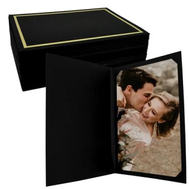 Imagem de Meonua Pacote Com 50 Pastas Para Fotos, Adequadas Para Cartões De Felicitações Com Moldura De 4X6 Ou 5X7 - Cartões Para Inserir Fotos Com Moldura De Papelão, Papel Para Inserir Notas Com Imagem (Pre