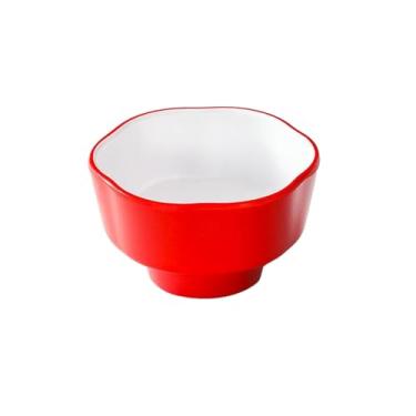 Imagem de Tigela pequena de porcelana de imitação comercial, molho quente para molho tempero tigela de sopa de arroz-P0302-4 vermelho e branco