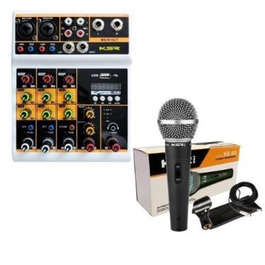 Imagem de Kit Mesa De Som 4 Canais Ktl4 Ksr Interface 1 Microfone Ks58 - KSR PRO