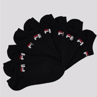 Imagem de Kit Meia Fila Light 9 Pares Cano Curto Preto, 39-43