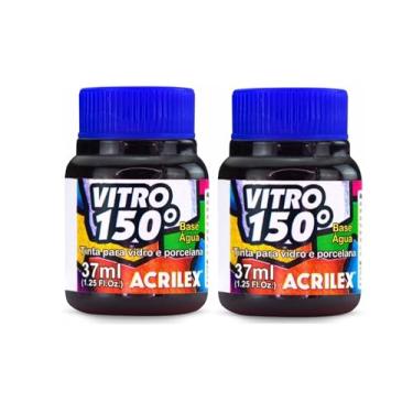 Imagem de Kit Com 2 Tintas Vitro 150° Vidro e Porcelana 37ml - Marrom Escuro 526 - Acrilex Resistente a Lavagens! Para Dar Um Acabamento Vibrante E Duradouro Às Suas Peças Garantindo A Durabilidade E A Beleza Dos Seus Projetos
