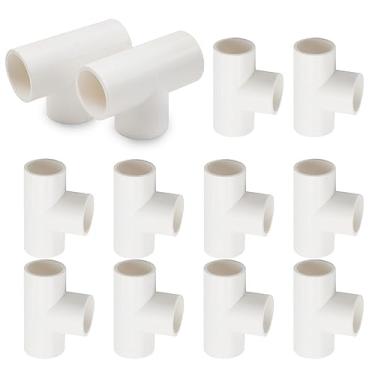 Imagem de Bwintech 6 peças 40 mm (1-1/10.2 cm) 3 vias tee slip conector PVC-U conector de acoplamento de cotovelo conexão de tubo de água jardim