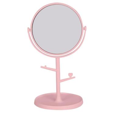 Imagem de Espelho De Mesa Redondo Maquiagem Dupla Face Acrílico - Rosa