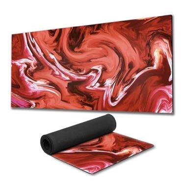 Imagem de Mouse Pad Gamer Abstract Liquid fundo de borracha 90x40cm 80x30cm 900x400 800x300 speed mousepad 90x40 80x30 (1, 80x30 cm) (Vermelho, 90x40)