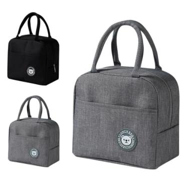 Imagem de Bolsa Térmica para Alimentos, Lancheira Portátil com Alça (Cinza)