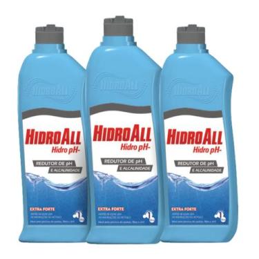 Imagem de Kit 3 Redutor De Ph E Alcalinidade Para Piscinas Hidroall 1 Litro