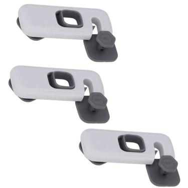 Imagem de Trava de Segurança Geladeira Gaveta Kit 3 unidades Evita Acidente Criança Bebe Armario Porta Proteçao Multiuso Resistente Fechadura