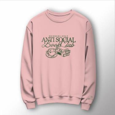 Imagem de Blusa Moletom Gola Careca Capuz Bolso Club Anti Social - Lobo Sete, M,