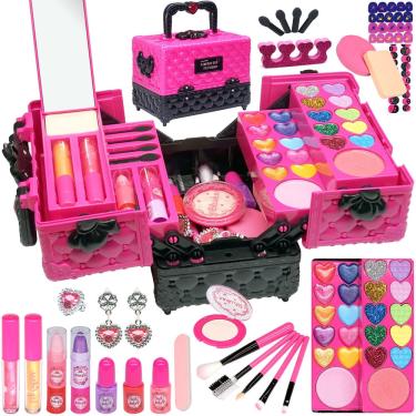 Imagem de Kit de maquiagem Amerrly Kids for Girl 52 peças, lavável e seguro de 4 a 12 anos