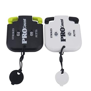 Imagem de HISTAR Mini Golf Tally Counter Clicker Turning Technology Score Stroke Counter Golf Game Strike up para homens (preto1+branco2)