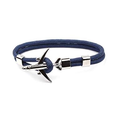 Imagem de HoHaNa Pulseiras de Âncora de Avião Masculino Pingente de Corrente de Corda Masculino Feminino Estilo Força Aérea Gancho Esportivo de Metal, Medium, Prata Paracord Prata, Sem Pedra Preciosa