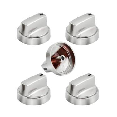 Imagem de WB03X24965 191D8446 Peças de substituição de maçanetas de fogão para GE Range Cooktop JB625RK4SS Puxadores de forno JB625DK6BB Tampa de fogão JB645RK4SS Maçanetas de queimador de plástico prata 5