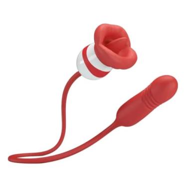 Imagem de Vibrador Duplo Ashlynn Com Língua E Bullet Vai E Vem Tédio Sexual, Autoconhecimento Orgasmo Intenso