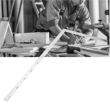 Imagem de Régua de ângulo reto, régua de aço inoxidável 90 graus em forma de L, ferramenta de 2 tamanhos de escala diferentes para engenheiro carpinteiro 1 peça (500 mm x 250 mm)