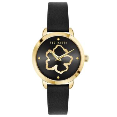 Imagem de Ted Baker Relógio feminino preto com pulseira de couro vegano (modelo: BKPFLS3029I), Preto