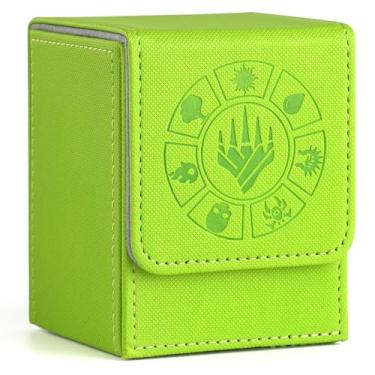Imagem de Arkeiliy Card Deck Box, 110+ Storage MTG Deck Box with 50 Pcs Card Sleeve, Collectible Trading Card Cases for Magic Commander and More (Grass)